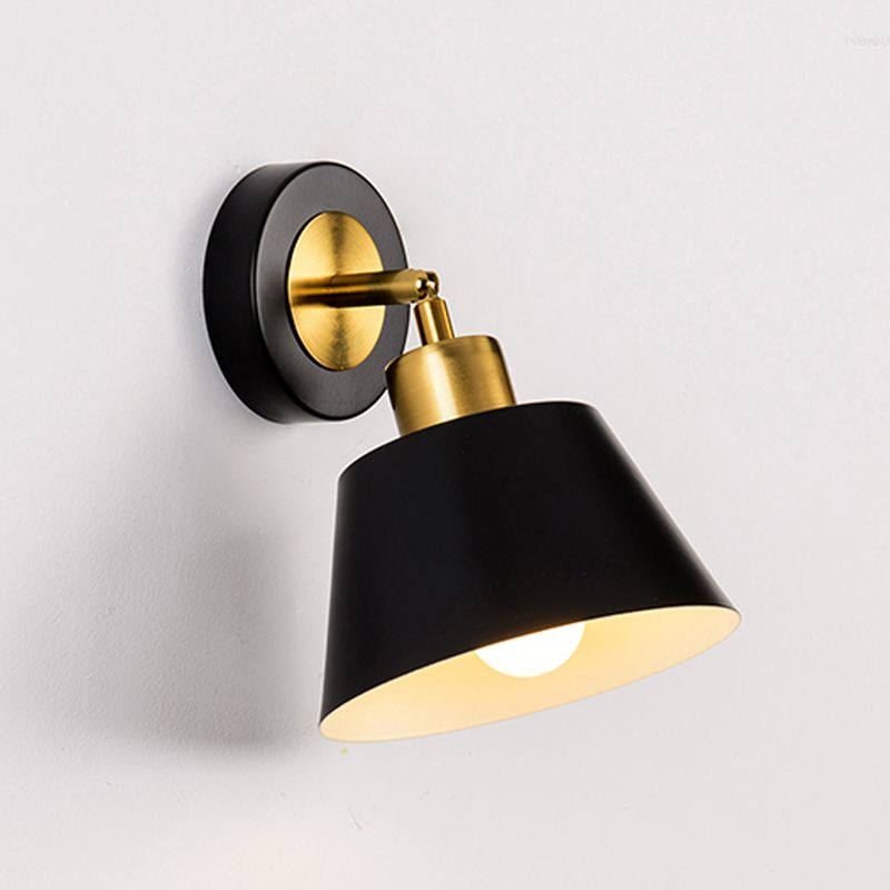 Modern Simple Iron Wall Light Bowl Shape Adjustable Wall Lamp for Living Room