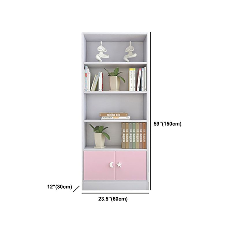 Contemporary Standard Bookshelf Wooden Closed Back Bookcase with Rectangular Shelves