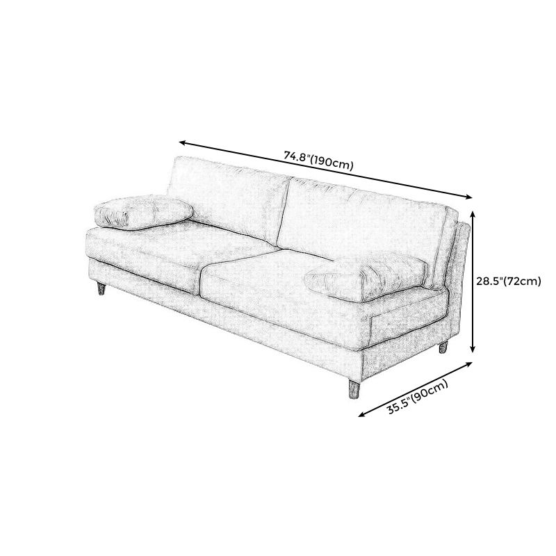 Contemporary Faux Leather/Cotton Blend Loveseat Pillow Top Arm Sofa