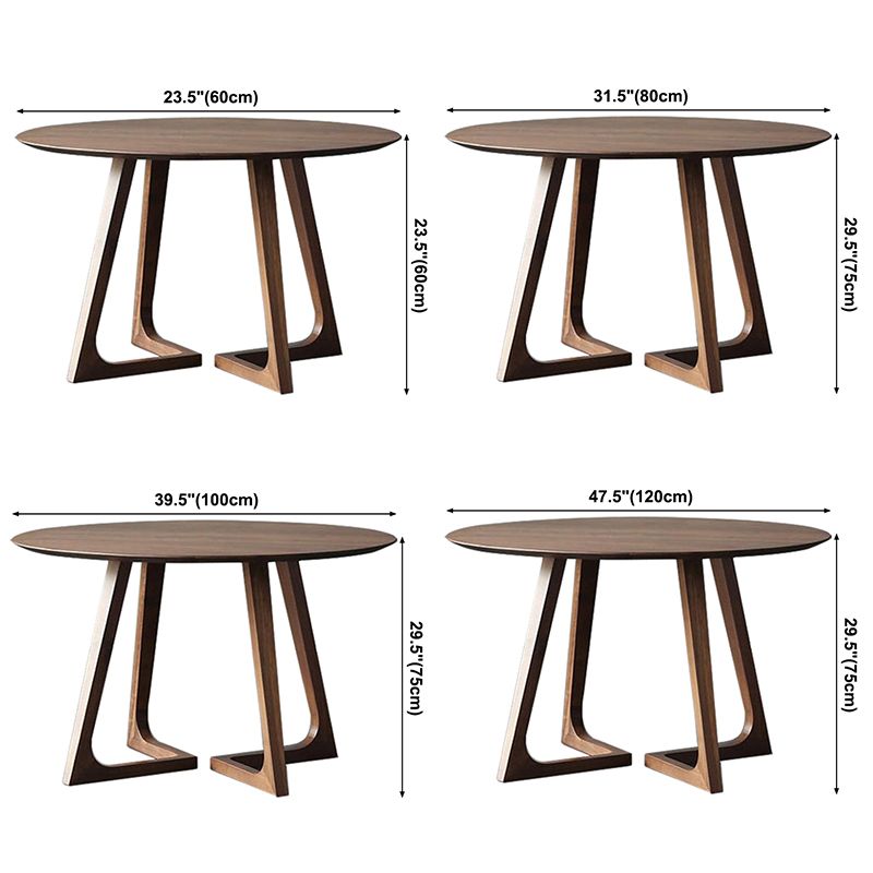 Moderne stijl massief houten eettafel dubbele voetstuktafel voor keukenhuis