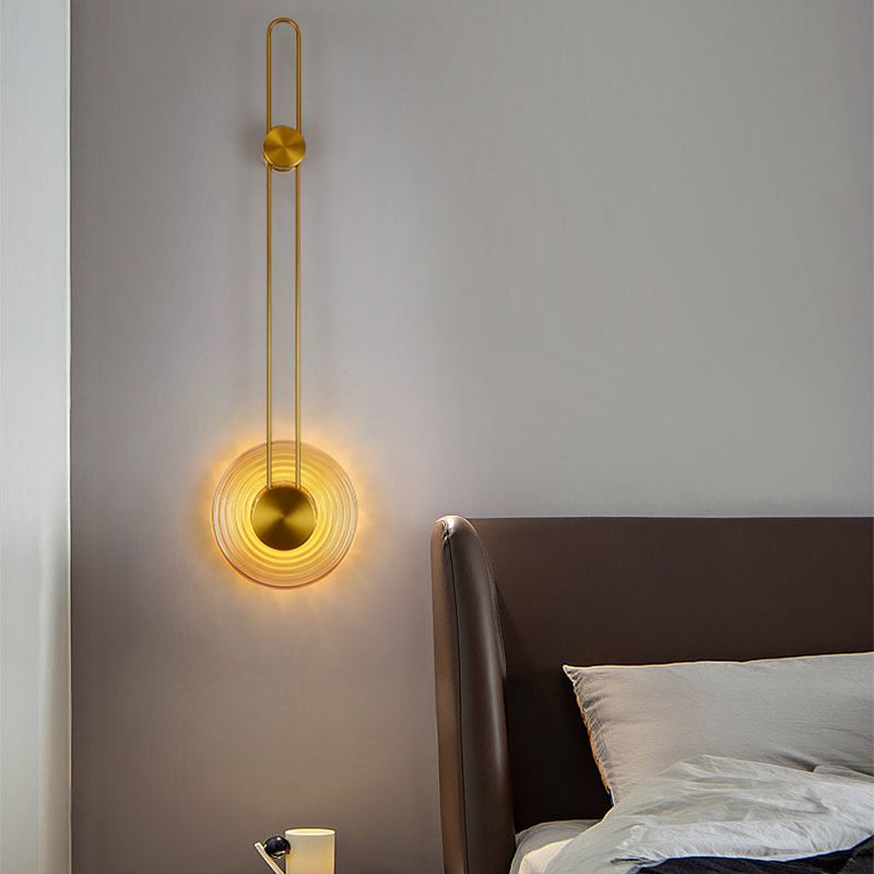 Light Luxury Wall Mount Light Iron Circle Shape Wall Lamp for Bedroom
