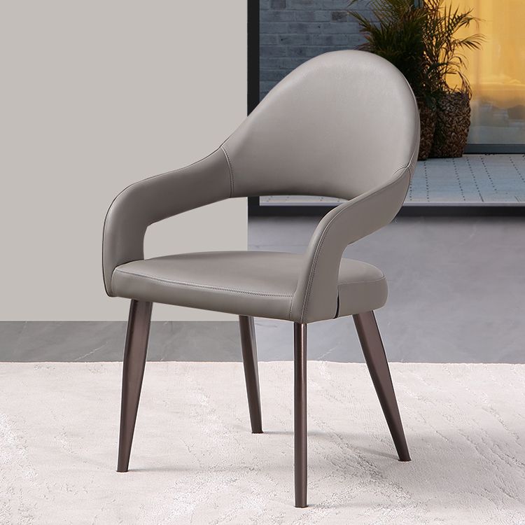 Sillas de comedor de metal contemporáneas con respaldo abierto (juego de 2)