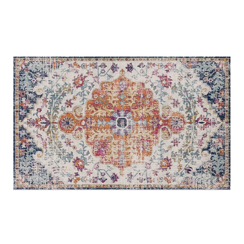 Bohemian Style Indoor Rug Polyester Area Rug Stain Resistant for Living Room