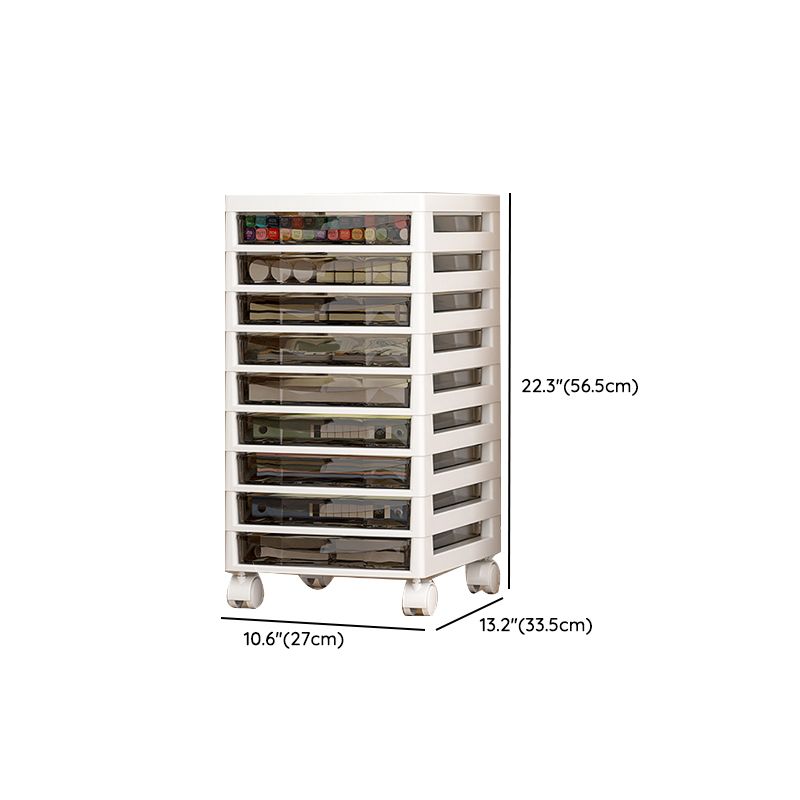 Vertical Transparent Filing Cabinet Modern Movable Plastic File Cabinet