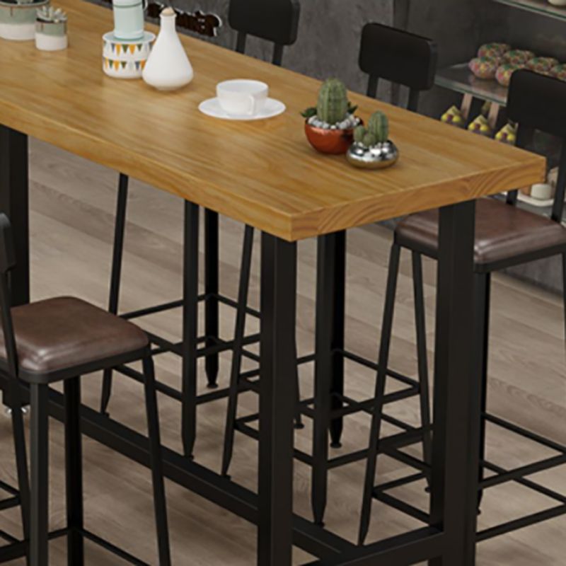 Industrial Rectangle Counter Table Wooden Counter Table for Restaurant