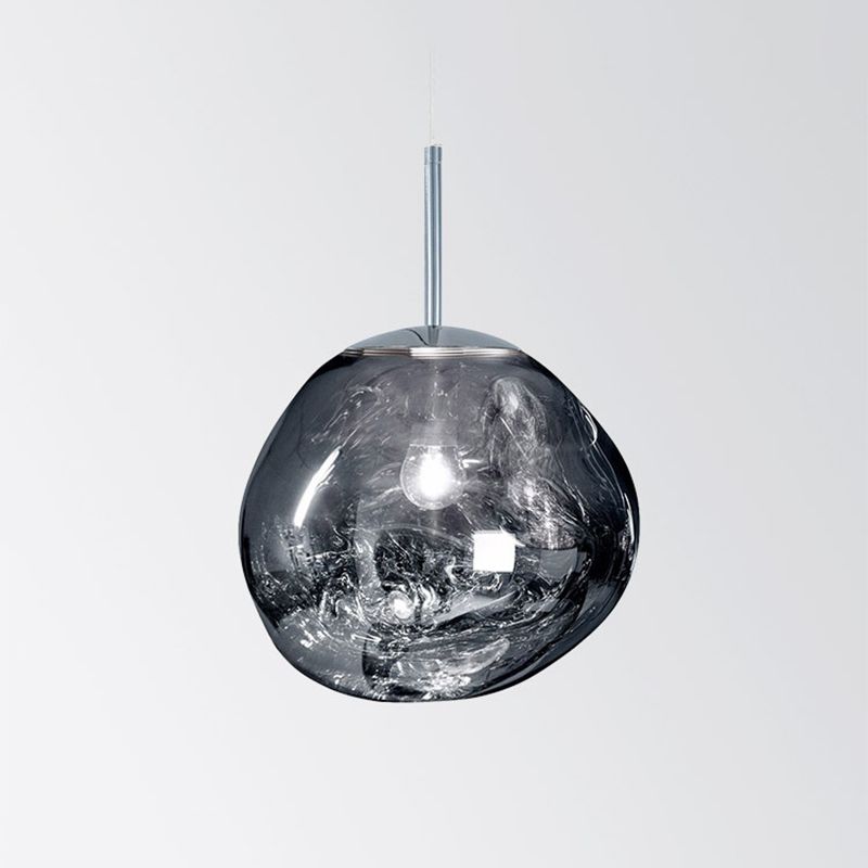 Lava Orb Pendant Lighting Modernism Glass 1-Light Suspension Light Fixture for Dining Room