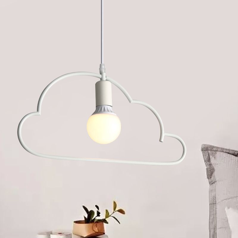 Cloud Bedside Pendant Lighting Metal 1 Bulbe Modernisme suspendu le plafond suspendu en blanc