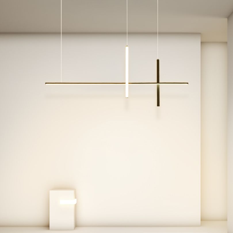 3 Light Linear Pendant Lighting Modern Kitchen Island Lighting Metal Island Lighting