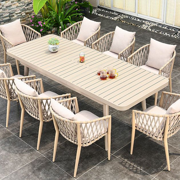 Tropical with Arm Outdoor Chair Open Back Patio Dining Armchair