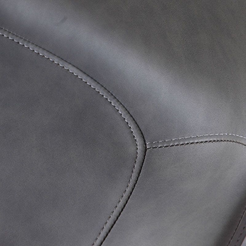 Contemporary Metal Dining Room Chair Armless Faux Leather Side Chair