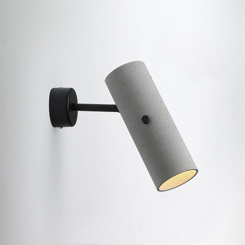 Lampada a parete cilindro lampada moderna a parete grigia a 1 luce con tonalità di cemento