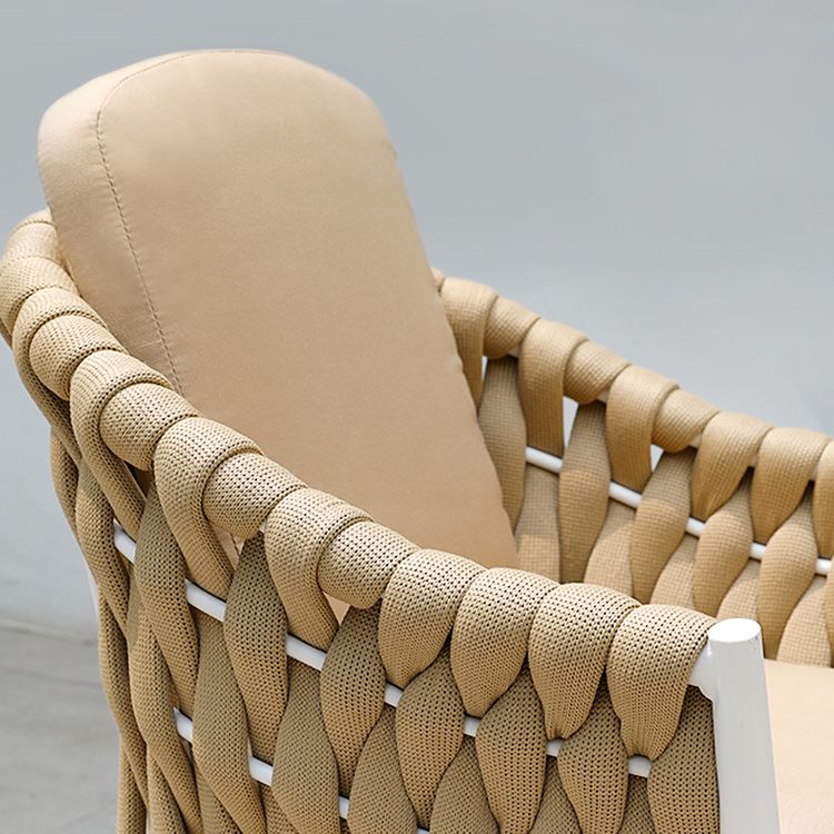 Contemporary Outdoors Dining Chairs with Removable Water Repellent Finish Cushion