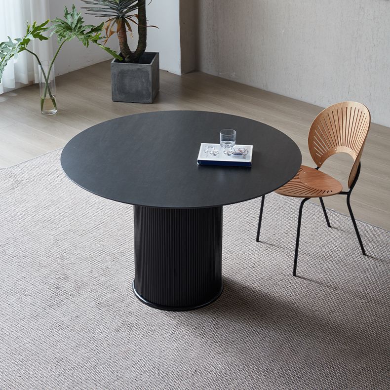 Sintered Stone Top Round Table for Restaurant Modern Kitchen Table with Pedestal Base