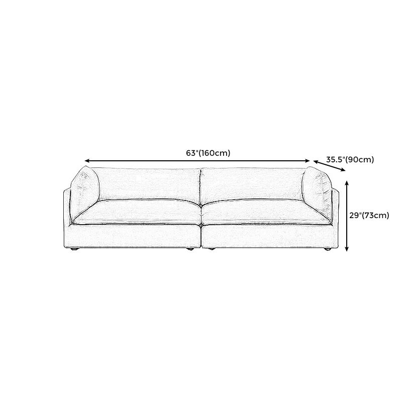 Pillow Top Arm Loveseat Sponge/Down Filled Cushions Sofa with Loose Back