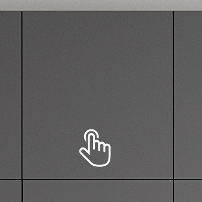 Contemporary Grey Storage Cabinet with Garment Rod Hinged Door Cabinet for Bedroom