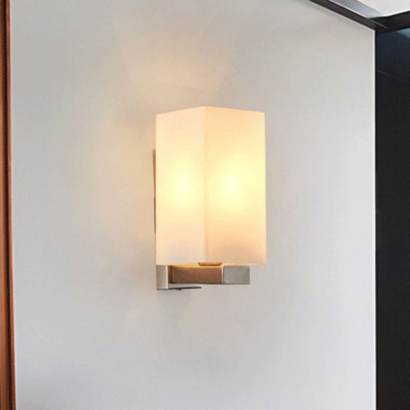 RECTANGE MUR CONCE LETURE ombre en verre moderne 1 lampe murale légère en finition chromée