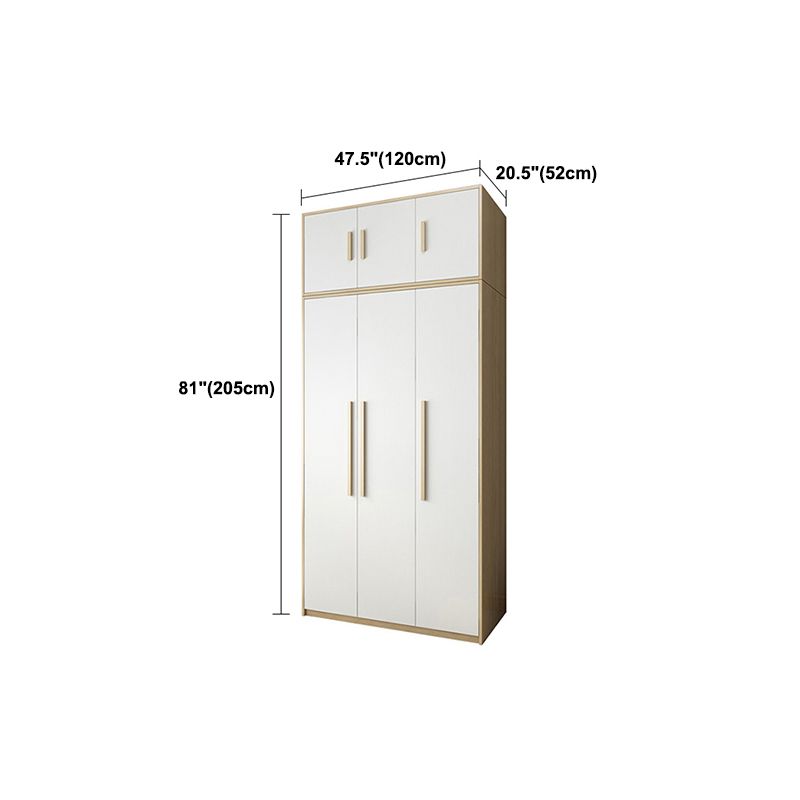 Contemporary White Storage Cabinet for Bedroom Manufactured Wood Hinged Door Cabinet