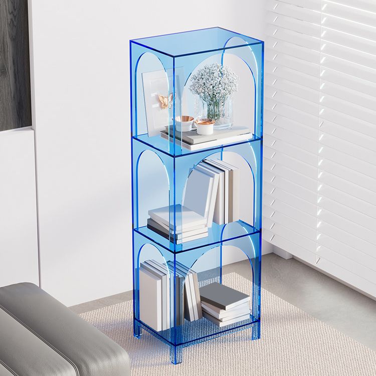Closed Back Standard Bookshelf Acrylic Bookcase with Shelves for Study Room