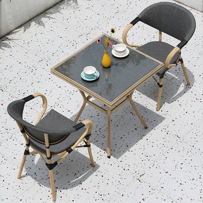 1/2/3/5 Pieces Bistro Table Set Gray Modern Patio Dining Table