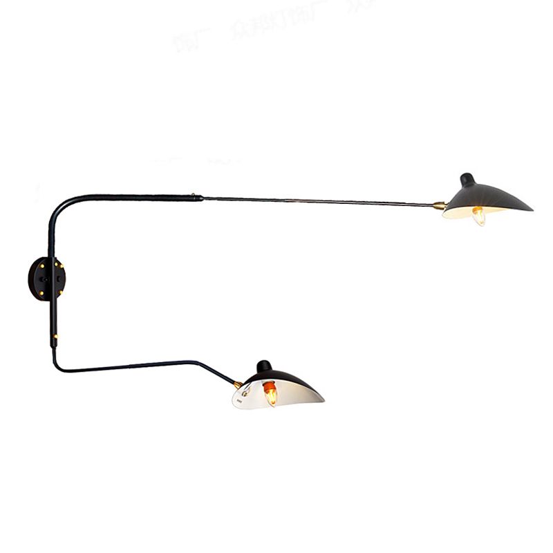 Nordic Style Metal Wall Light Long Arm Black Wall Sconce for Living Room