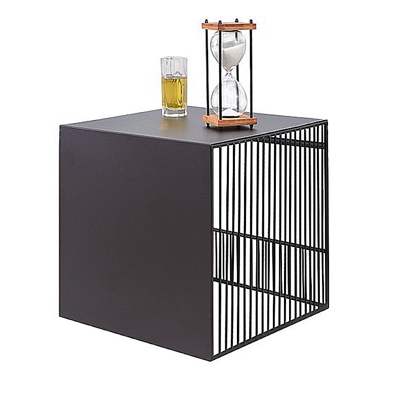 Square Nesting Coffee Table Set Metal Frame Coffee Cocktail Table with Shelf