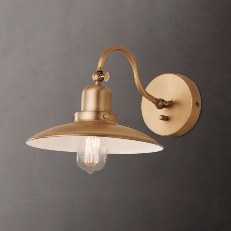 Industrial Wall Sconce Dome Shape Wall Light with Metal Shade for Living Room