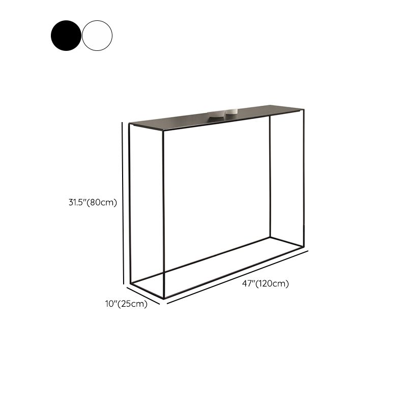 Contemporary Console Table Metal Rectangle Accent Table for Hall