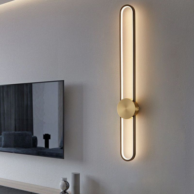 Solid Brass Linear Wall Mounted Light LED 1 - Light Modern Wall Sconce