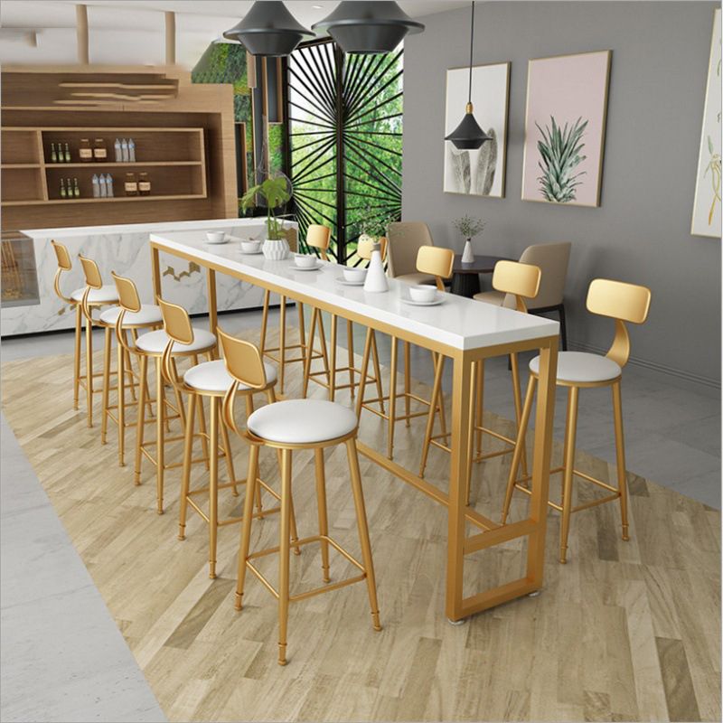 Glam Pub Table Solid Wood Rectangle Bar Table for Indoor and Breakroom