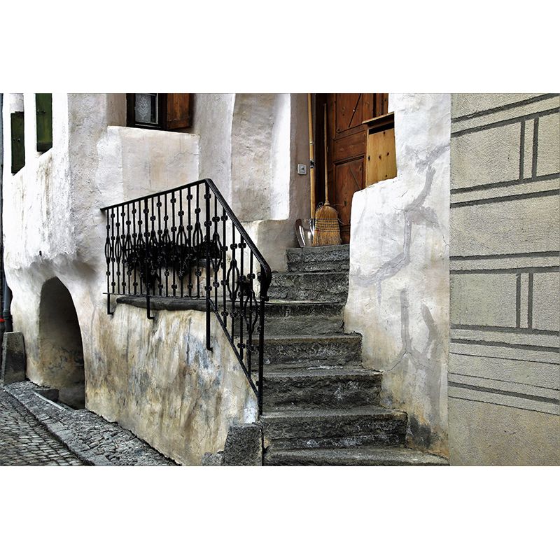 Stairs Architecture Mural Wallpaper Stain Resistant Wall Decor for Home Decor