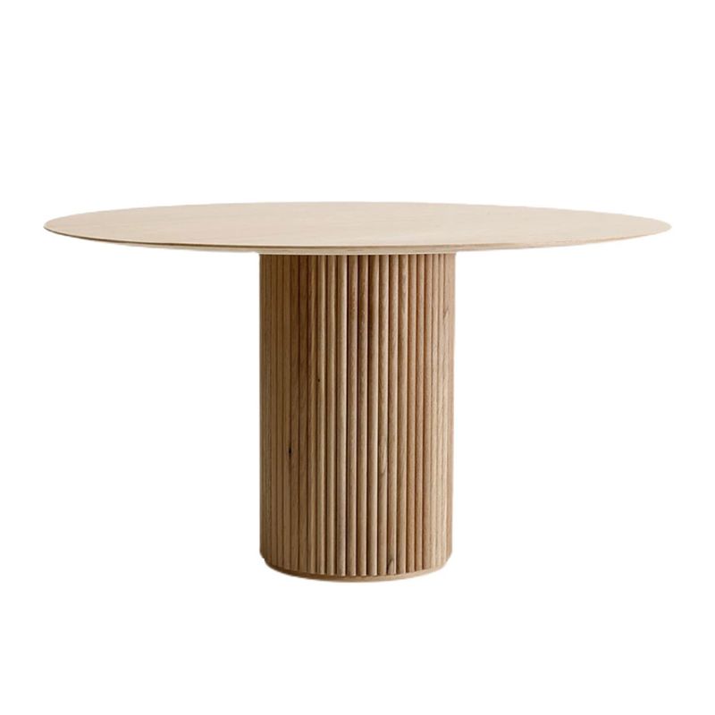 Solide houten ronde tafel voor restaurant moderne houten tafel met voetstukbasis