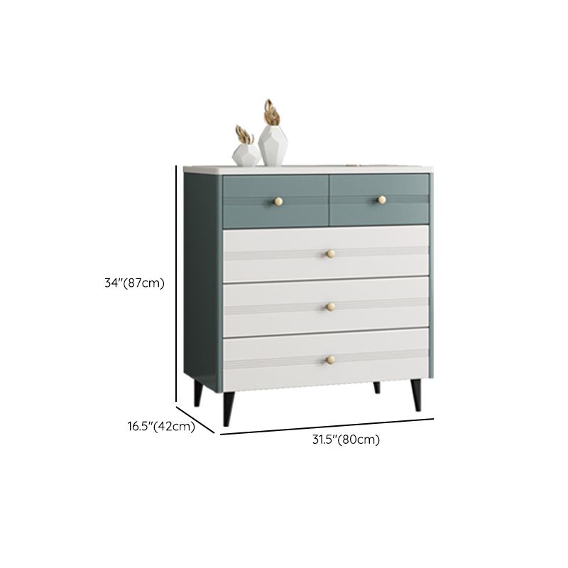 Modern Marble Double Dresser Horizontal Storage Chest for Bedroom