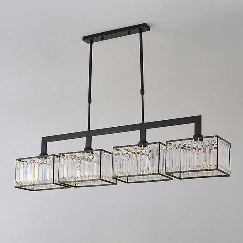 Modern Black/Golden Kitchen Island Lighting Rectangle Pendant Ceiling Lights