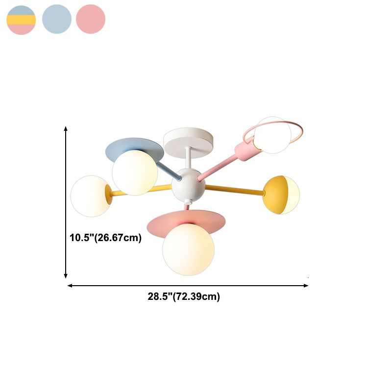 Contemporary Sputnik Ceiling Light Flush Mount Lighting for Living Room