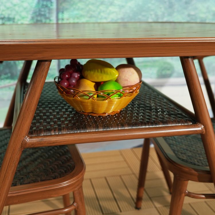 Modern Style Bistro Set Brown Metal Oval 1/2/3 Pieces Bistro Set