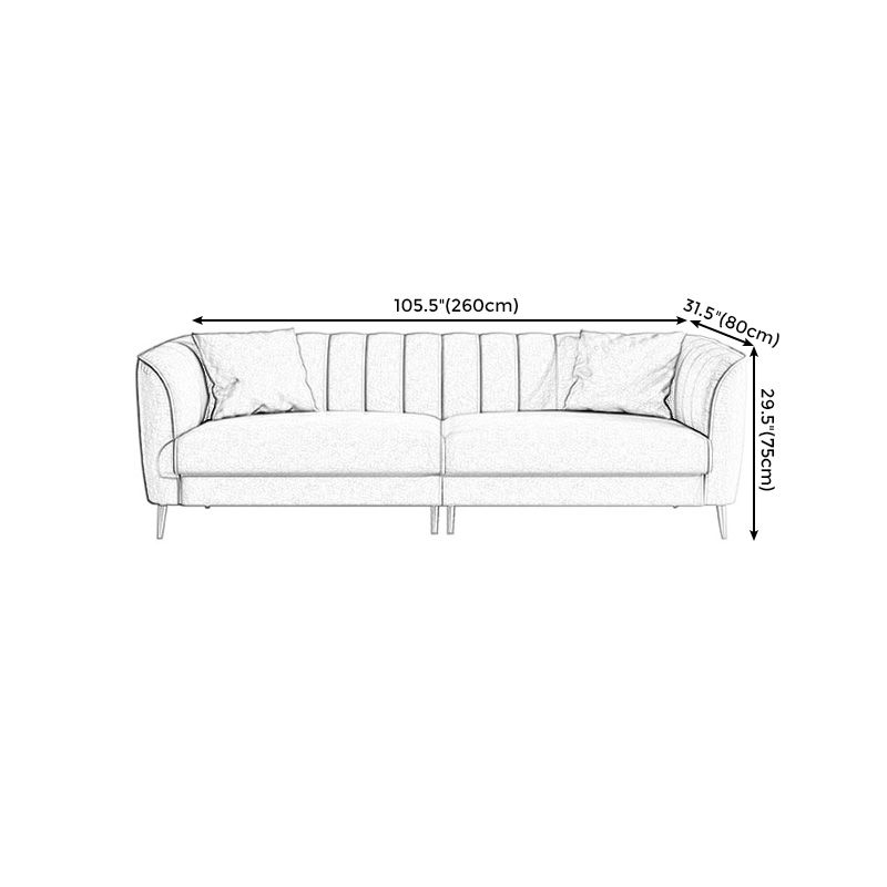 Stationary Living Room Flared Arm Standard Light-grey Modern Sofa