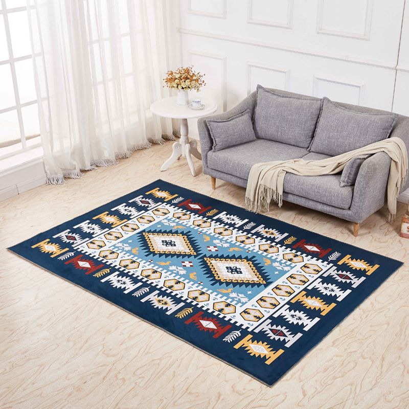 Minimalistic 3D Geometric Rug Multicolor Polyester Area Carpet Pet Friendly Non-Slip Backing Washable Rug for Living Room