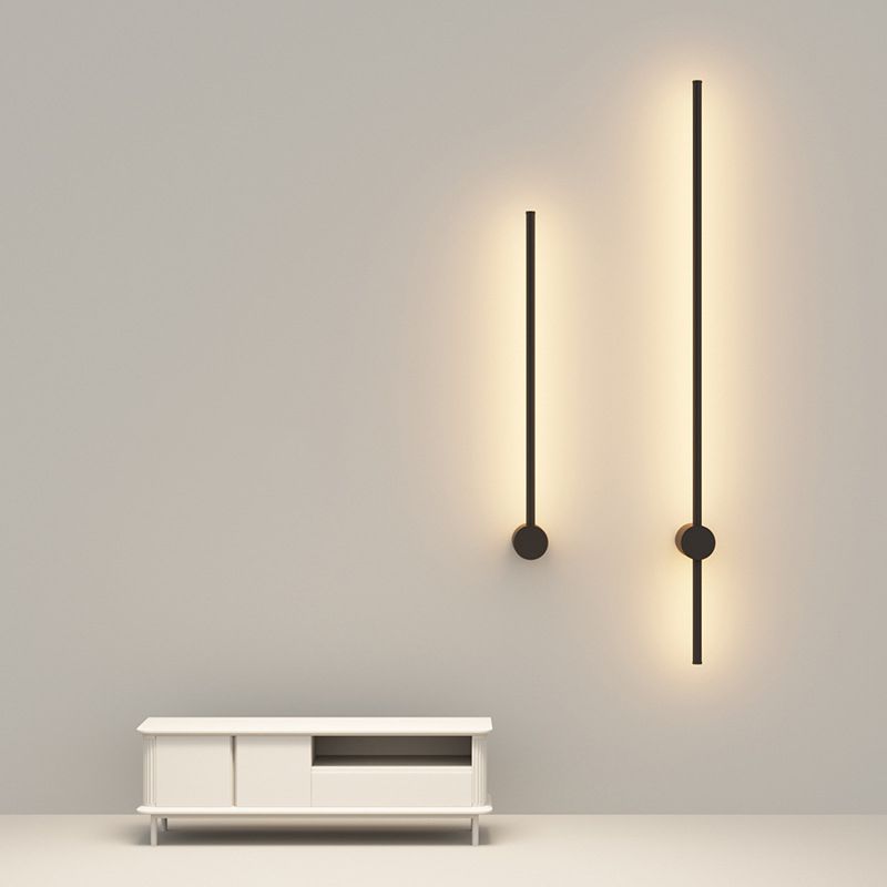 Linear Black 1 - Light Wall Light Iron Contemporary Wall Lighting Fixture