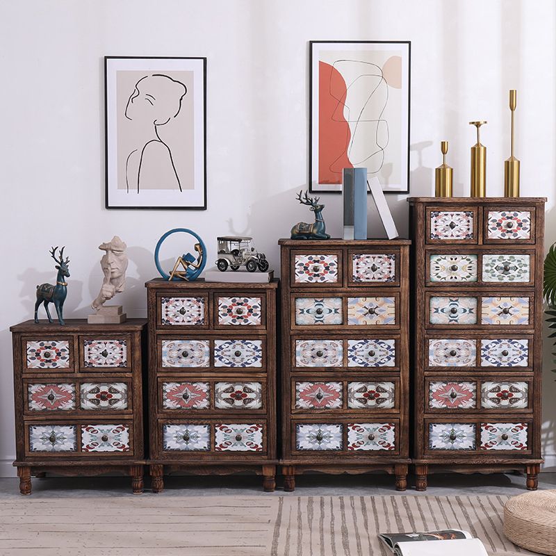 13.5" W Traditional Wooden Lingerie Chest Vertical Storage Chest with Drawers