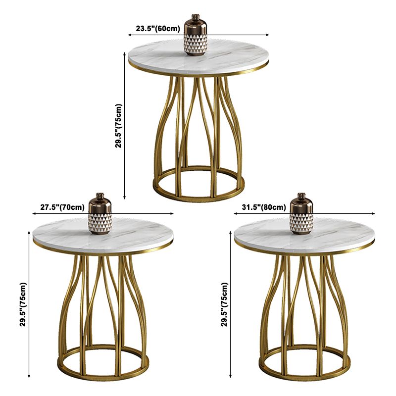 Sintered Stone White Dining Table Glam Style Pedestal Table for Dining Room