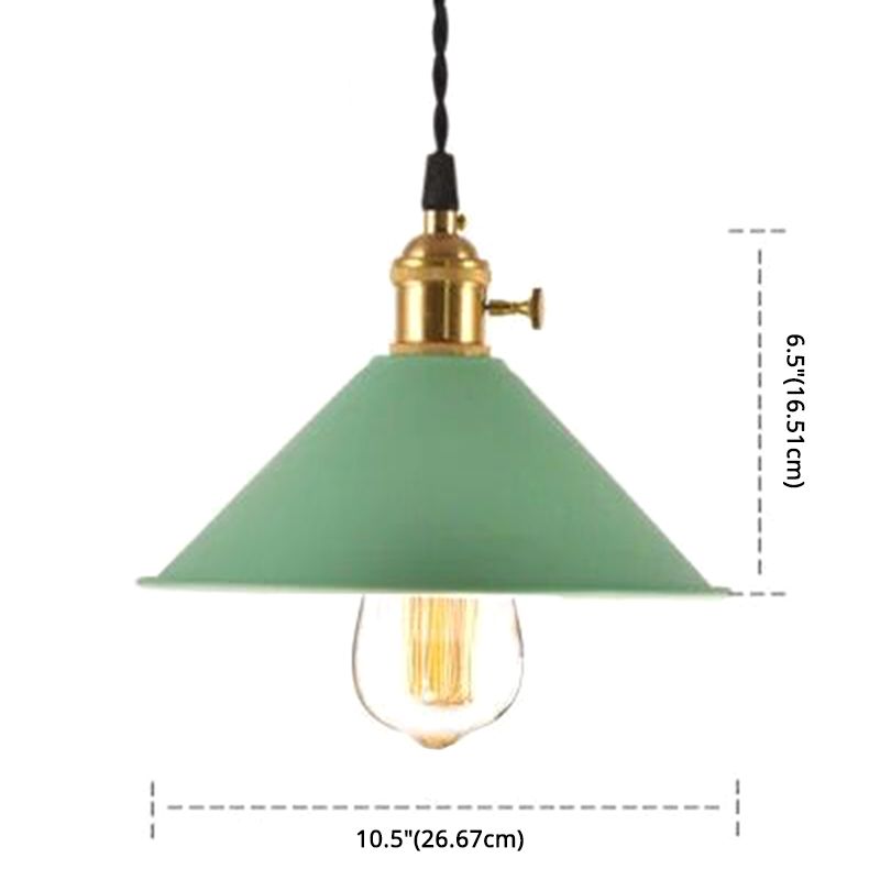 Light ombrello industriale Nordic Light Metal Macarons Colorful Macarons a 1 luci a pendente Accensione