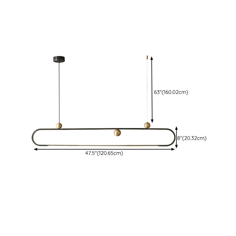 Metal Linear Island Pendant Lights Modern 1-Light Island Pendant Lighting