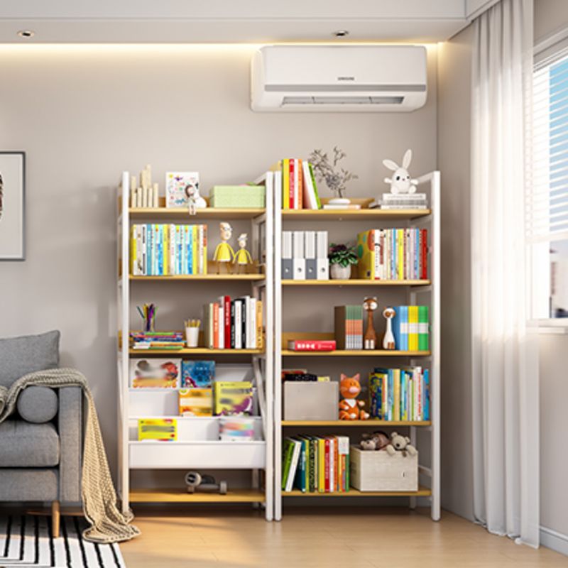 Open Back Natural Bookcase Standard Scandinavian Engineered Wood Bookshelf