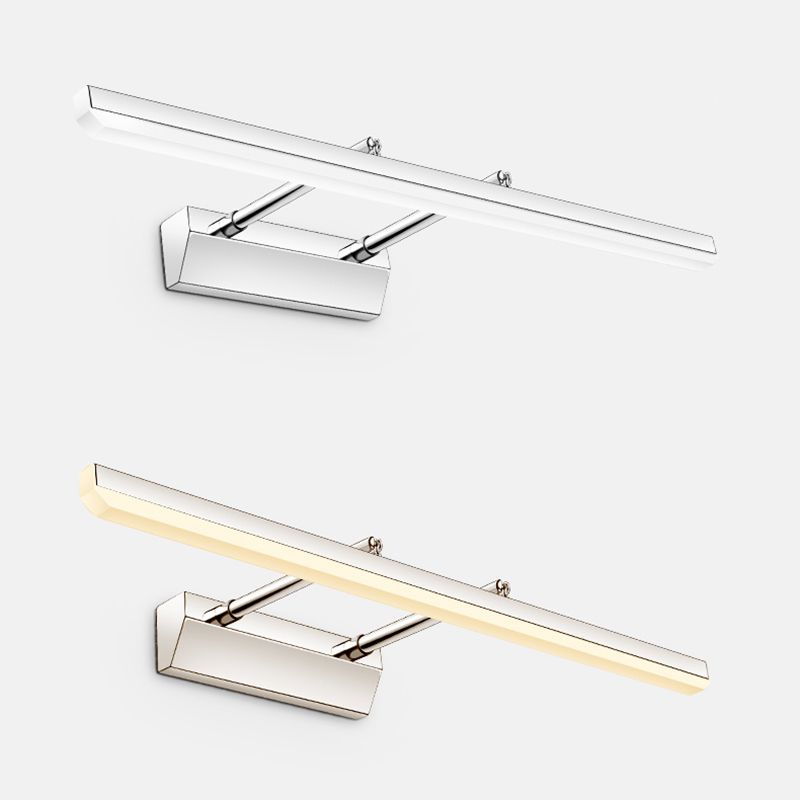 Zilveren lineaire LED uitzetbare wandlamp in moderne stijl roestvrijstalen wandlicht met acrylschaduw