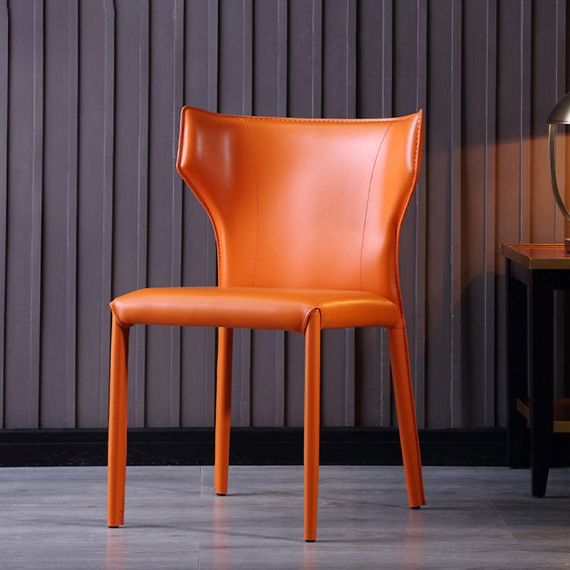 Designer Style Hotel Wingback Chair Leather Matte Finish Dining Chair