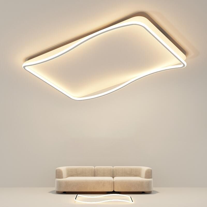 Contemporary Ceiling Light White LED Flush Mount Lighting for Home