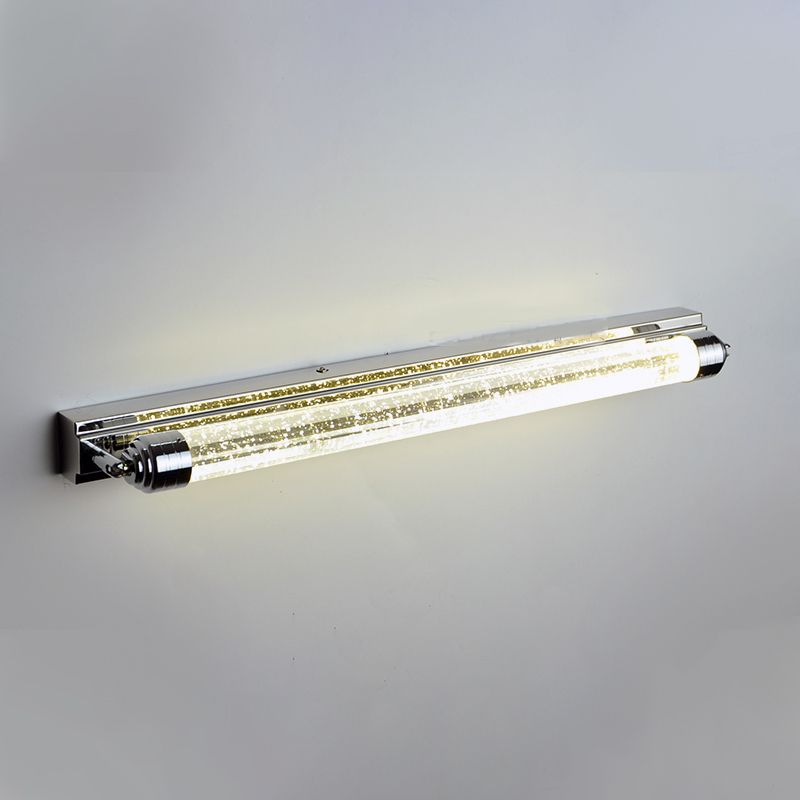 Sombra lineal de 1 luces mate de pared moderno espejo de cristal espejo de la pared lámpara de montaje en plata