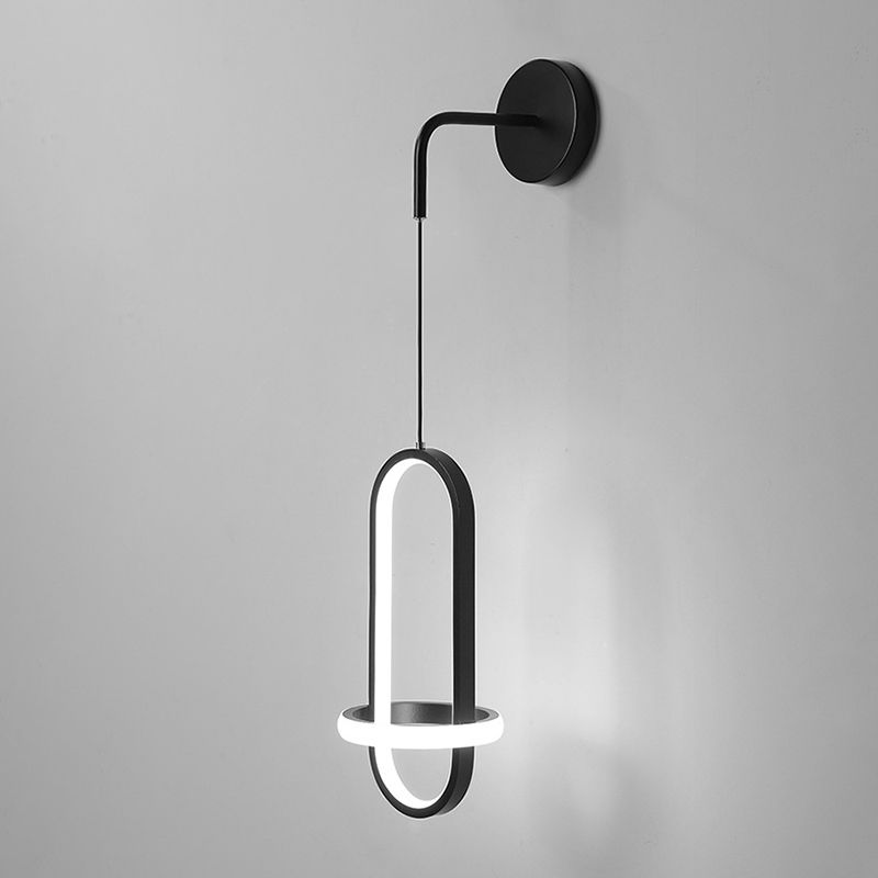 2-Light Modern Wall Mounted Sconce Oval LED Wall Light for Living Room