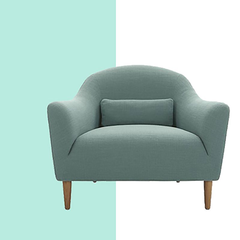 4 Wooden Legs Curved Sofa Blue/Grey/Beige Sofa for Bonus Room