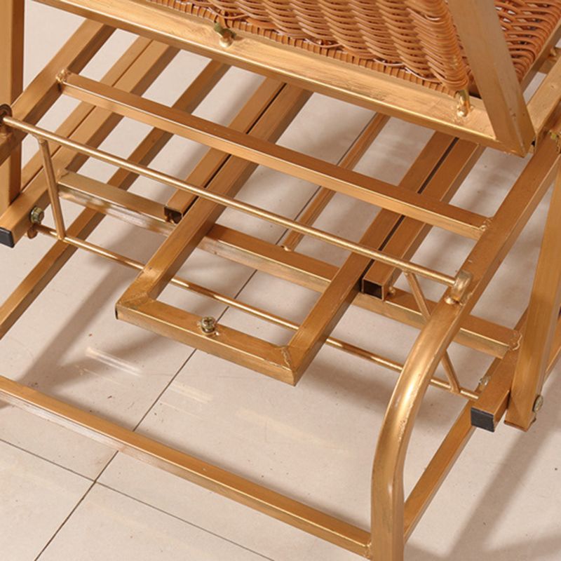 Modern Rocker Wicker Woven Rope Foldable Weather-Resistant Recliner Chair